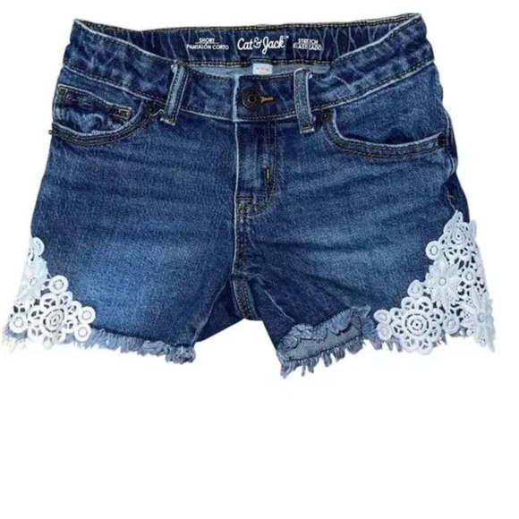 Cat & Jack Other - Girls Denim Shorts With Lace Detail